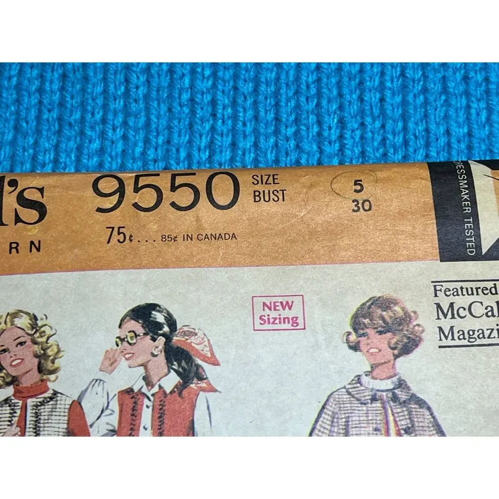 McCalls 9550 pattern top pants short cape 1970s size 5